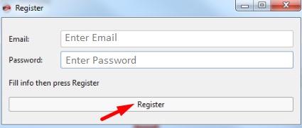 Введите Email и Password